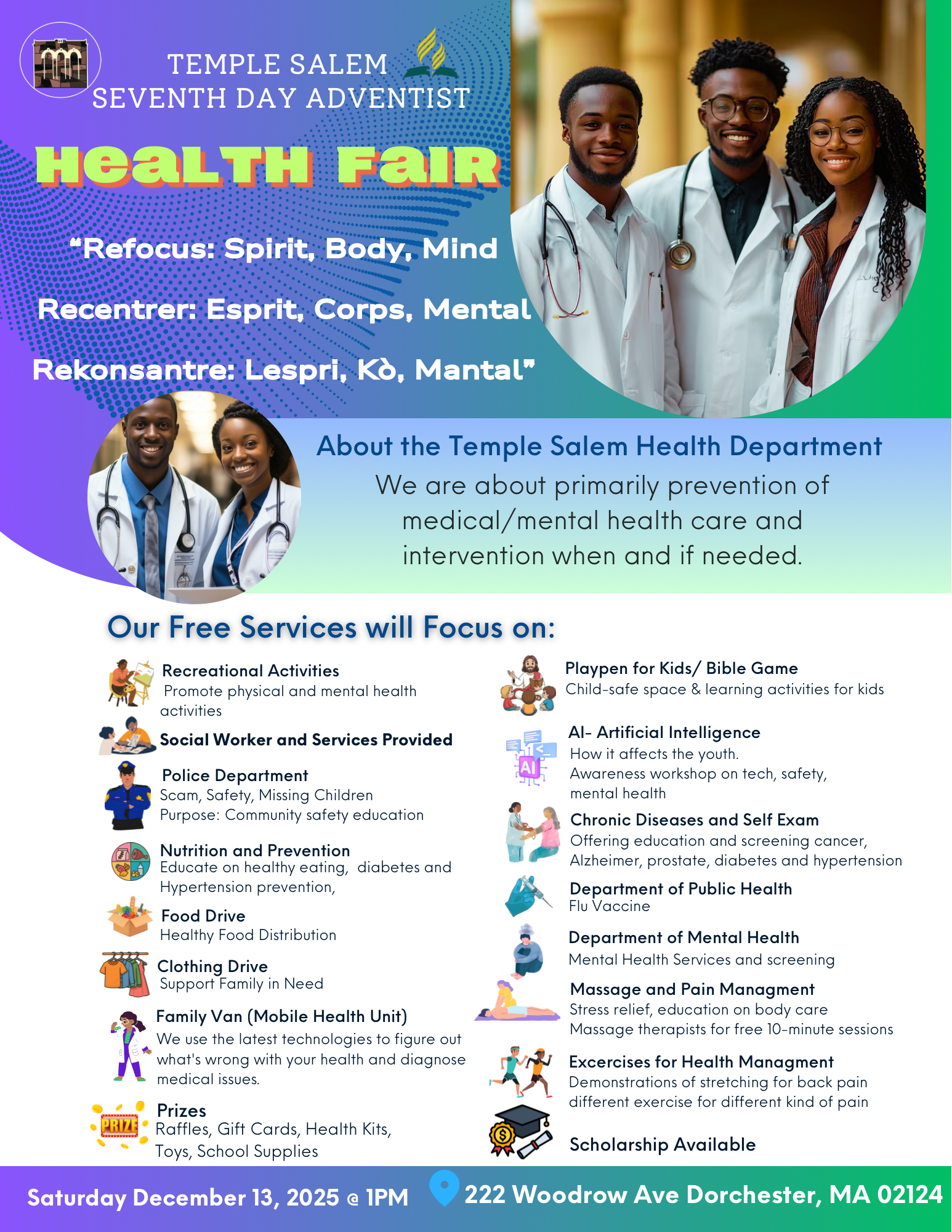 Temple Salem Health Department - Community Health Fair